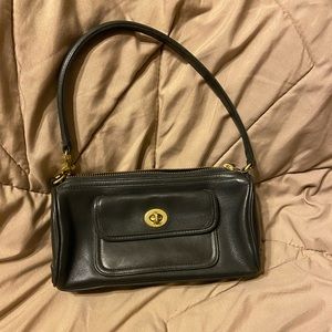 Vintage leather coach purse baguette